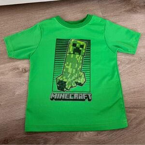 Minecraft Creeper Graphic Tee Bright Green Toddler Boys 3T